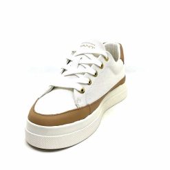 Gant Gant Avona Sneaker Textile Off White Cuir Marron Baskets