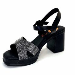 Porronet Porronet Fi 2973 Cuir Noir Strass Noir Sandales