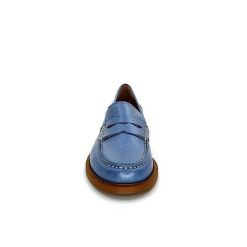 elisa lanci - lady shoes Ivoire Elsa N252 Cuir Bleu Nacre Mocassins