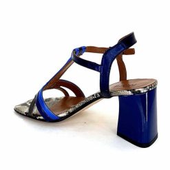 Ivoire0352 Ivoire K251 Vally Cuir Bleu Metallique Sandales