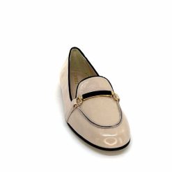 Ivoire0532 Ivoire G771-21 Cuir Vernis Creme Noir Ballerines