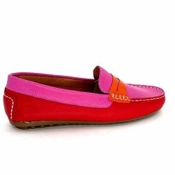 Ivoire0209b Ivoire 10322 Sauvage Cuir Rose Rouge Orange Mocassins