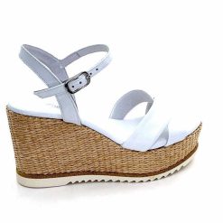 Nero Giardini Nerogiardini 410630 D7078 Cuir Raffia Blanc Plateformes