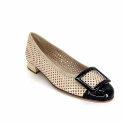 Ivoire0532 Ivoire L1133 For Cuir Vernis Beige Noir Ballerines