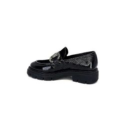 Ivoire0104a Ivoire 52195 Cuir Noir Daim Noir Mocassins