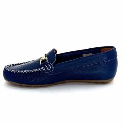 Ivoire0209b Ivoire 12052 Cuir Bleu Mocassins