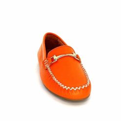 Ivoire0209b Ivoire 12052 Cuir Orange Mocassins