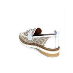 Philippe Morvan Philippe Morvan 6120 Cuir Blanc Raffia Blanc Beige Mocassins