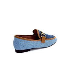 bibi lou - navima Bibi Lou 582 Cuir Marron Textile Denim Bleu Mocassins