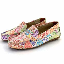 Ivoire0209b Ivoire 10322 Anilina Cuir Beige Multicolore Mocassins