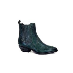 Ivoire0341a Ivoire Ar230 Cuir Metal Vert Bosco Bottines