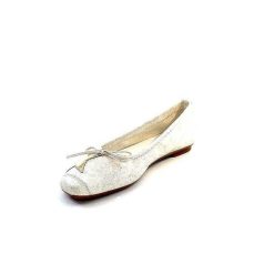 Requin Reqins Hello Cuir Blanc Dore Ballerines