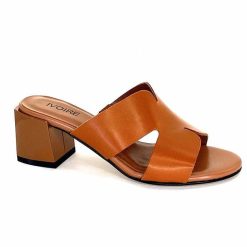 Ivoire0352 Ivoire F1555 Dario 3 Cuir Marron Cognac Mules