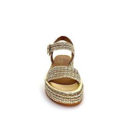 Ivoire0467a Fiorina S148 J738 Raffia Or Creme Plateformes