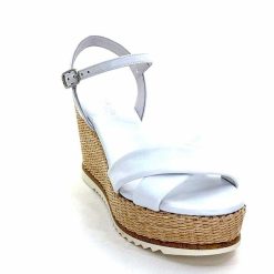 Nero Giardini Nerogiardini 410630 D7078 Cuir Raffia Blanc Plateformes