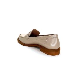 elisa lanci - lady shoes Ivoire Elsa N252 Cuir Beige Nacre Mocassins