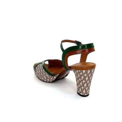 Chie Mihara Chie Mihara Eny Cuir Vert Marron Beige Sandales