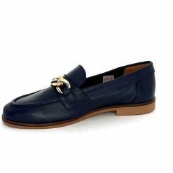 Ivoire0209b Ivoire 12779 Cuir Bleu Marine Mocassins