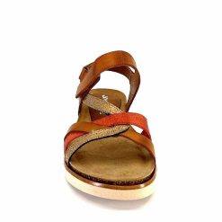 Ivoire0576a Xapatan 1633 Cuir Orange Marron Or Plateformes