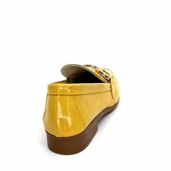 382-ivoire Ivoire 30303 Cuir Vernis Jaune Mocassins