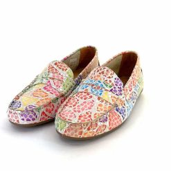 Ivoire0209b Ivoire 10322 Anilina Cuir Beige Multicolore Mocassins