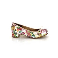 Ivoire0036a Ivoire Kat Azucena Cuir Imprime Multicolore Ballerines