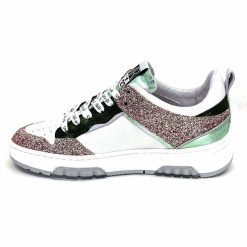 Semerdjian Semerdjian Smr Chita 11377 Cuir Blanc Glitter Rose Vert Baskets