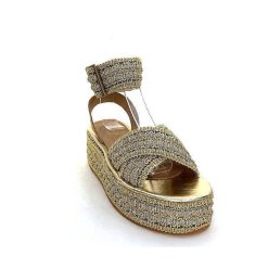 Ivoire0467a Fiorina S213 Flo 699 Raffia Dore Strass Plateformes