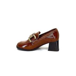 We Do Ivoire 11301A Cuir Vernis Marron Mocassins