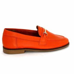 Ivoire0209b Ivoire 12646 Cuir Orange Mocassins