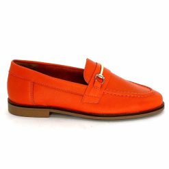 Ivoire0209b Ivoire 12646 Cuir Orange Mocassins