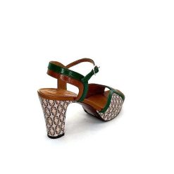 Chie Mihara Chie Mihara Eny Cuir Vert Marron Beige Sandales