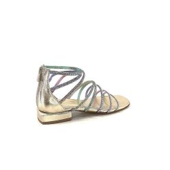 s.piero Ivoire E35.008 Cuir Or Strass Multi Sandales