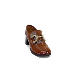 We Do Ivoire 11301A Cuir Vernis Marron Mocassins