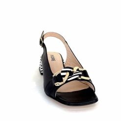 Ivoire0352 Ivoire K254 Lena Cucita Cuir Noir Sandales