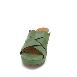 Ivoire0399a Ivoire 6080 Cuir Vert Olive Mules