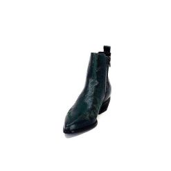 Ivoire0341a Ivoire Ar230 Cuir Metal Vert Bosco Bottines