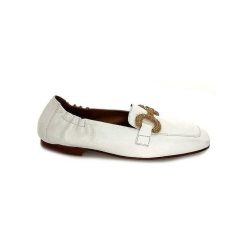 Pedro Miralles Pedro Miralles 14557 Cuir Blanc Bijoux Dore Mocassins