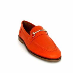 Ivoire0209b Ivoire 12646 Cuir Orange Mocassins