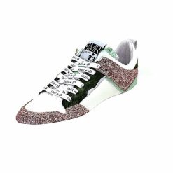 Semerdjian Semerdjian Smr Chita 11377 Cuir Blanc Glitter Rose Vert Baskets