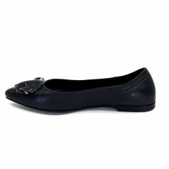 398-ivoire Ivoire M24055 Zb Cuir Noir Ballerines