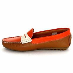 Ivoire0209b Ivoire 10322 Sauvage Cuir Orange Marron Beige Mocassins