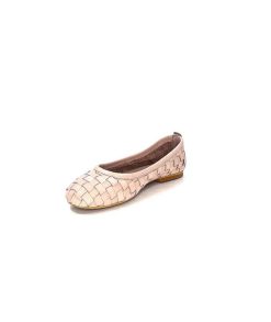 355-ivoire Ivoire 35.45.E201 Cuir Rose Ballerines