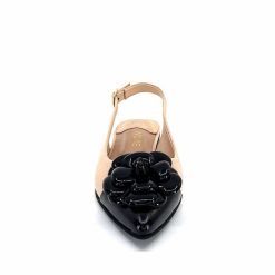 398-ivoire Ivoire M23099 Cuir Beige Noir Ballerines