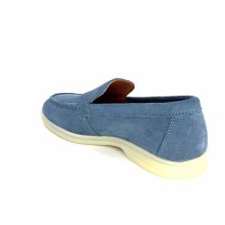 Ivoire0209b Ivoire 12851 Daim Bleu Mocassins