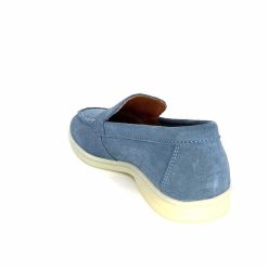 Ivoire0209b Ivoire 12851 Daim Bleu Mocassins