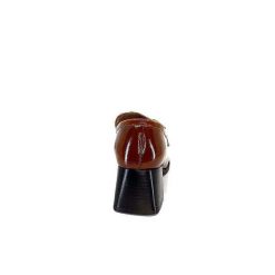 We Do Ivoire 11301A Cuir Vernis Marron Mocassins