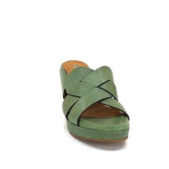 Ivoire0399a Ivoire 6080 Cuir Vert Olive Mules