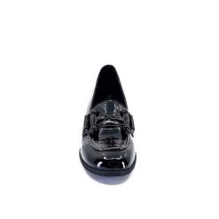 Ivoire0130a Ivoire 204823 Cuir Vernis Noir Mocassins