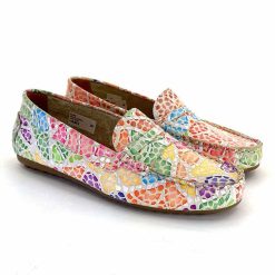 Ivoire0209b Ivoire 10322 Anilina Cuir Beige Multicolore Mocassins